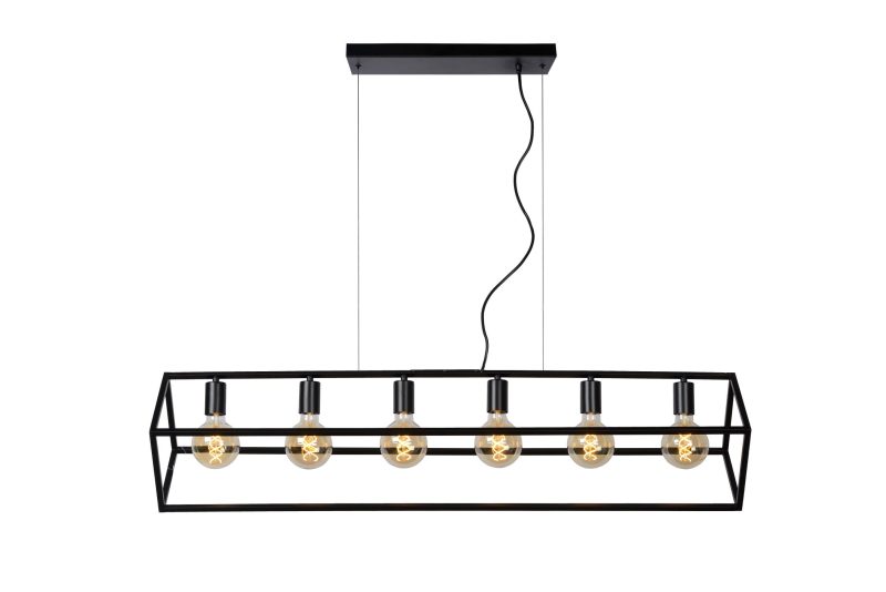 LUCIDE FABIAN - Lampada a Sospensione - 6xE27 - Nera