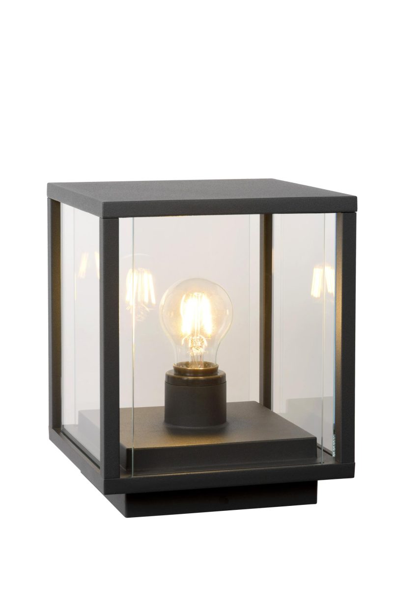 LUCIDE CLAIRE - Sokkellamp Buiten - 1xE27 - IP54 - Antraciet
