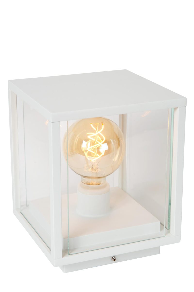 LUCIDE CLAIRE - Sokkellamp Buiten - 1xE27 - IP54 - Wit
