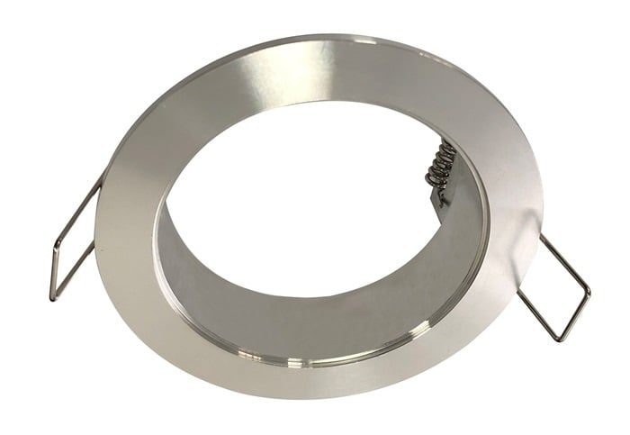 Fantasia Einbauspot grau, schwenkbarer Goldring, GU10
