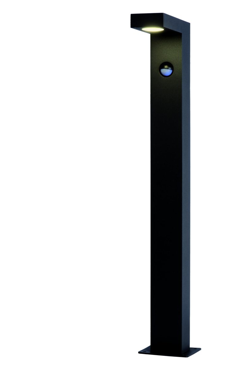 LUCIDE TEXAS-IR - Sokkellamp Buiten - LED - 1x7W 3000K - IP54 - Antraciet