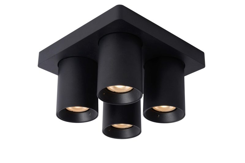 LUCIDE NIGEL - Faretto da Soffitto - LED Dim to Warm - GU10 - 4x5W 2200K/3000K - Nero