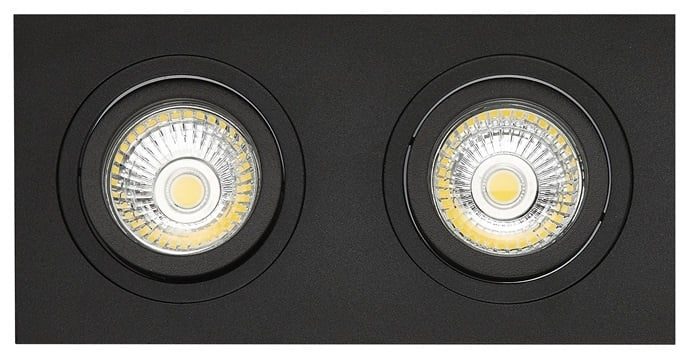 Fantasia foco empotrable doble negro, orientable, GU10