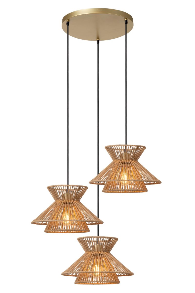 LUCIDE TASMAN - Hanglamp - 3xE27 - Naturel