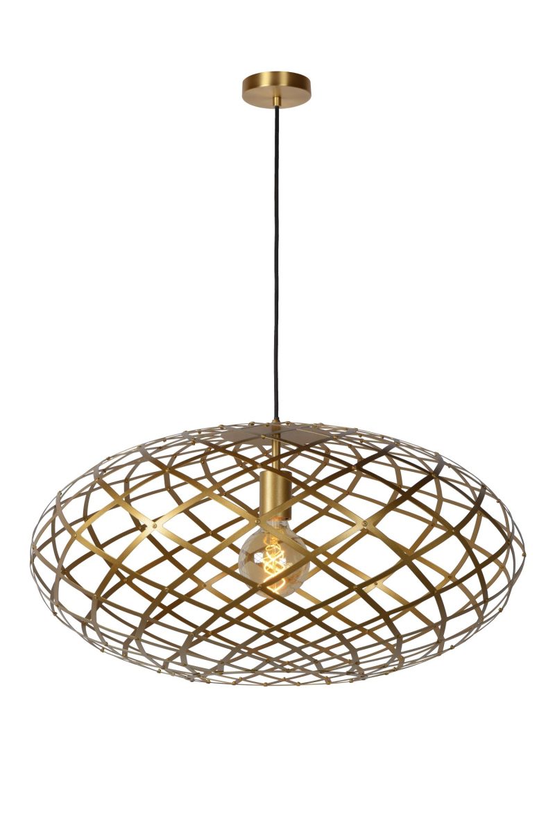 LUCIDE WOLFRAM - Pendelleuchte - Ø 65 cm - 1xE27 - Matt Gold / Messing