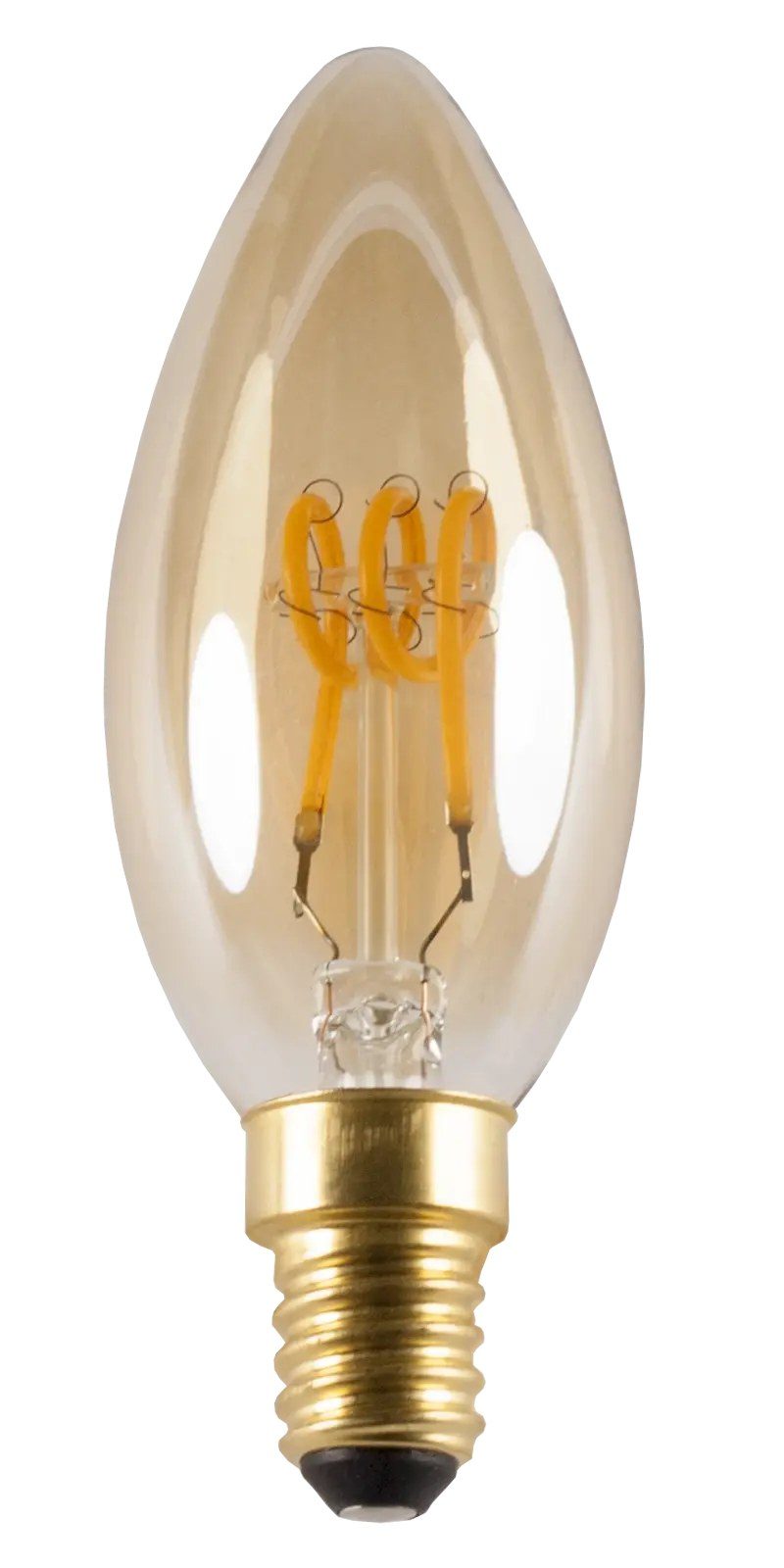 Fantasia LED-Kerzenlampe E14 Spiralfilament Amber 3W dimmbar