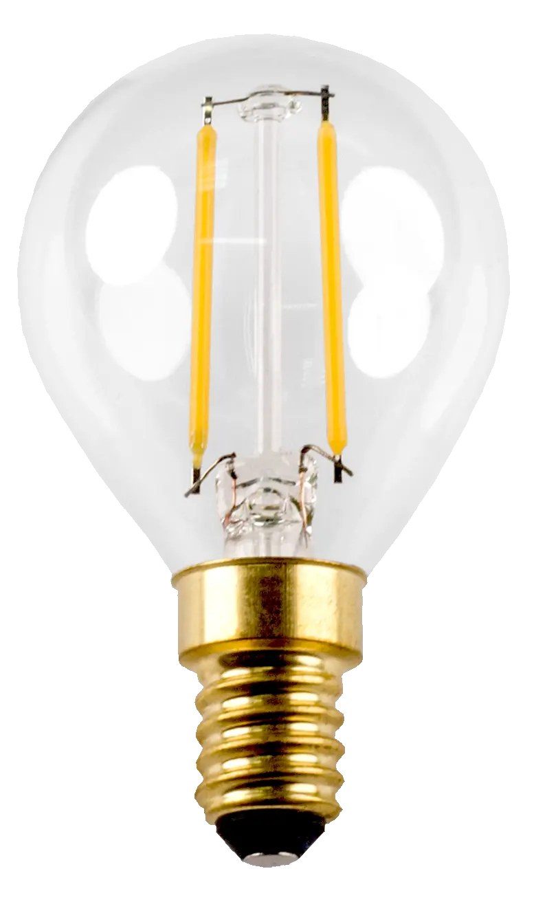 Fantasia Lampada a sfera LED G45 E14 trasparente 2W dimmerabile 2700K