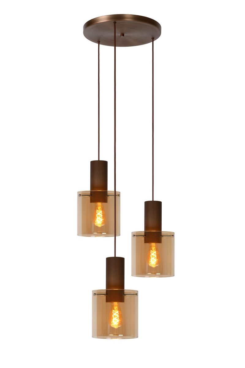 LUCIDE TOLEDO - Pendelleuchte - 3xE27 - Amber