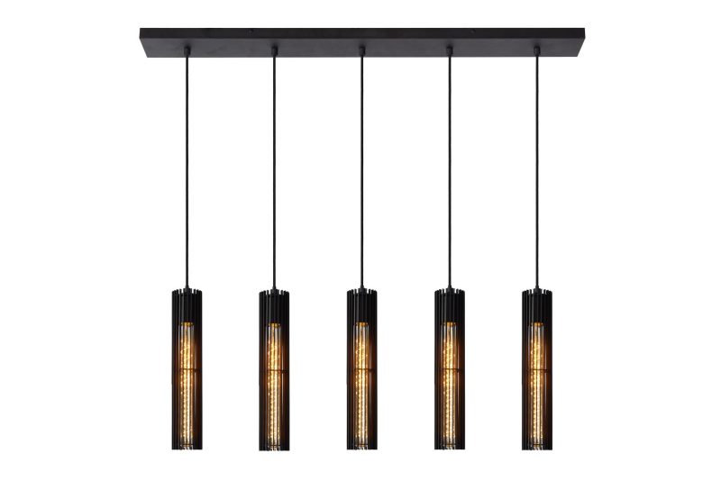 LUCIDE LIONEL - Hanglamp - 5xE27 - Zwart