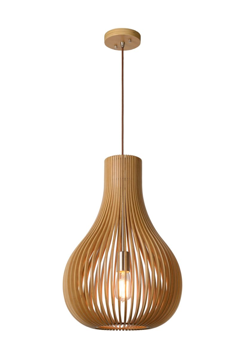 LUCIDE BODO - Lampada a Sospensione - Ø 38 cm - 1xE27 - Naturale