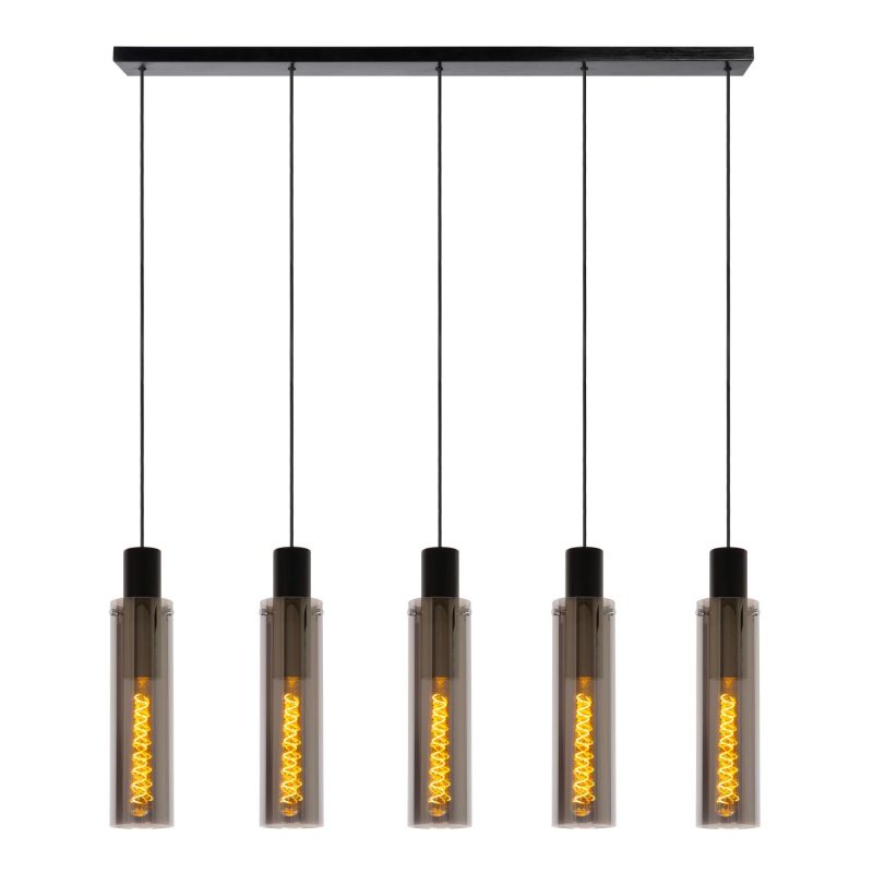 LUCIDE ORLANDO - Suspension - 5xE27 - Fumé