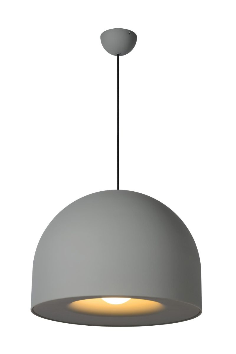 LUCIDE AKRON - Hanglamp - Ø 50 cm - 1xE27 - Grijs