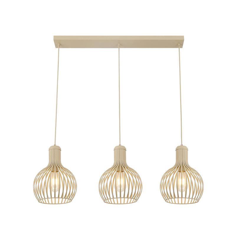 Fantasia RAGA pendant lamp with 3x E27 socket, beige, Deco line