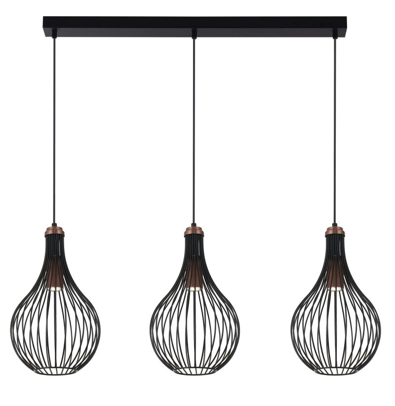 Fantasia GITA lampada a sospensione 3 luci bronzo