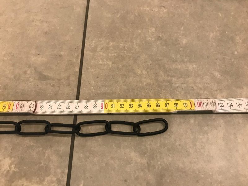 Schwarze Kette, Glieder 35x20 mm, pro Meter