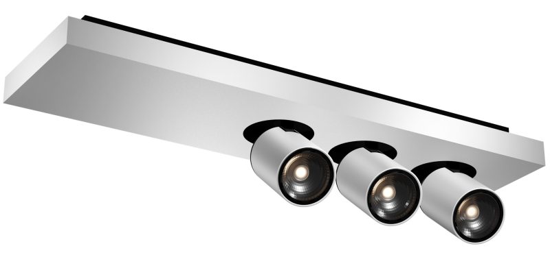 Fantasia Nysit square ceiling spot 3-light GU10 dimmable black/white/wood