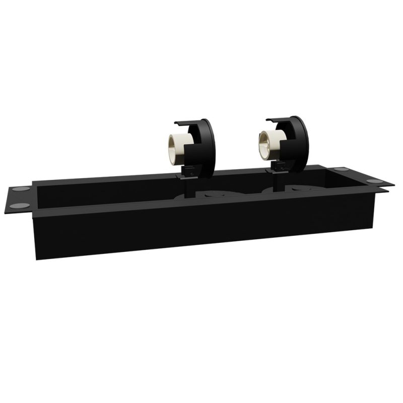 Fantasia Nysit Base 2L base per lampada nera in acciaio, 2 punti luce