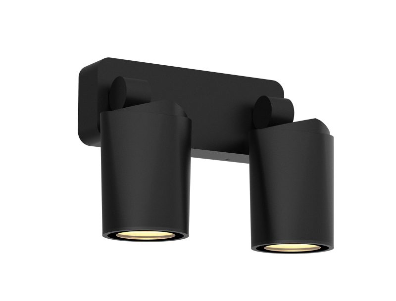 Fantasia Wayra surface-mounted spotlight 2x GU10 IP65 black