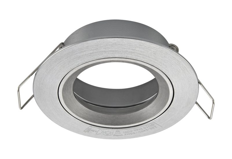 Fantasia Saturn inbouwspot GU10 vast, geborsteld staal, 80 mm