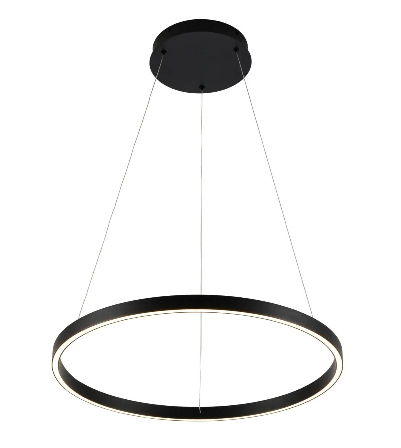 Fantasia Guri lampada a sospensione LED rotonda nera 54W 3000K dimmerabile