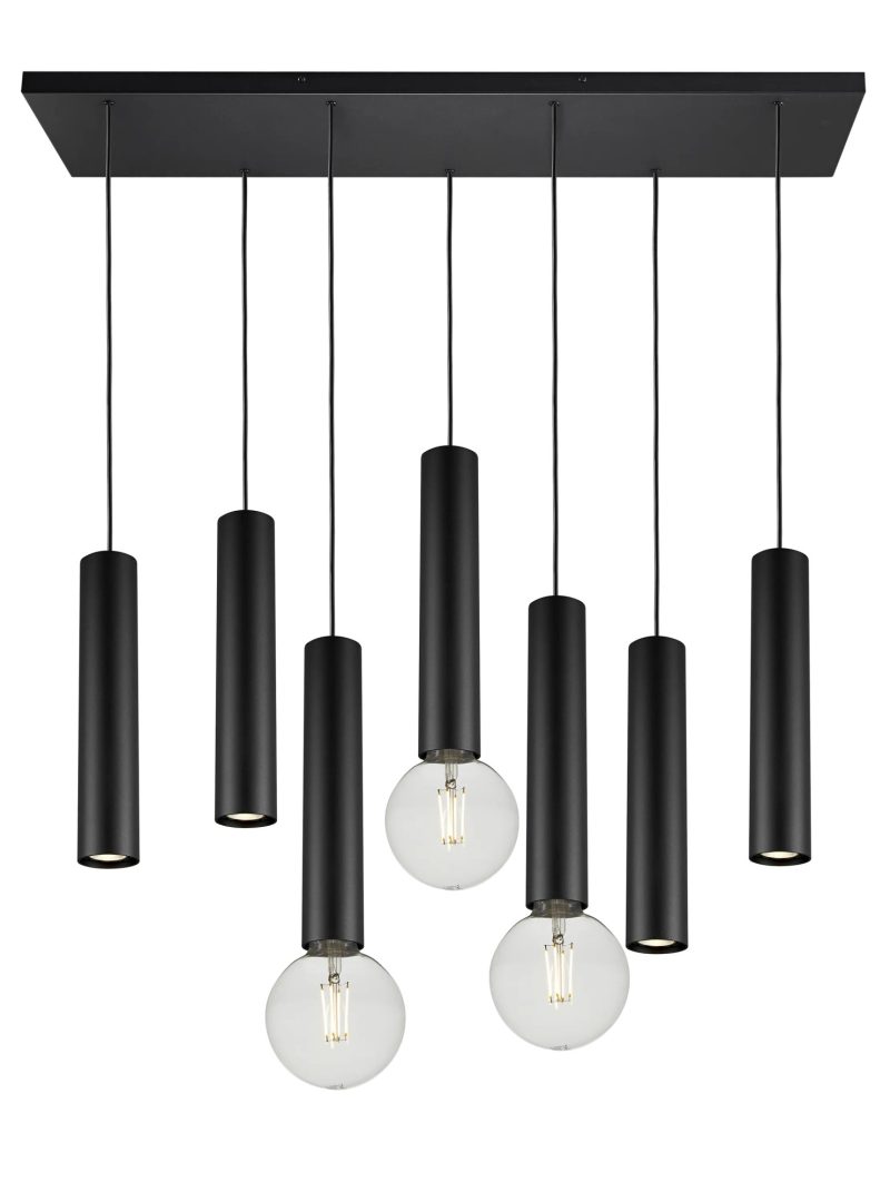 Fantasia Lampadario Taboo 7 luci nero GU10/E27 escl. lampadine