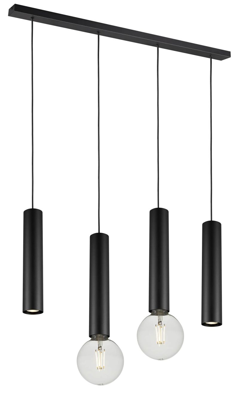 Fantasia Taboo hanglamp 4-lichts GU10 en E27 zwart aluminium dimbaar