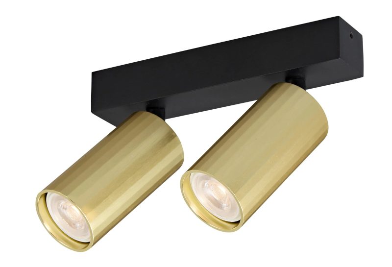 Fantasia Oryx spotlight bar 2-light aluminium black/gold MR11 excl. bulb
