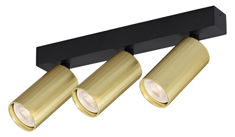 Fantasia Oryx spotbalk 3 lichtpunten, MR11-fitting, zwart/goud aluminium