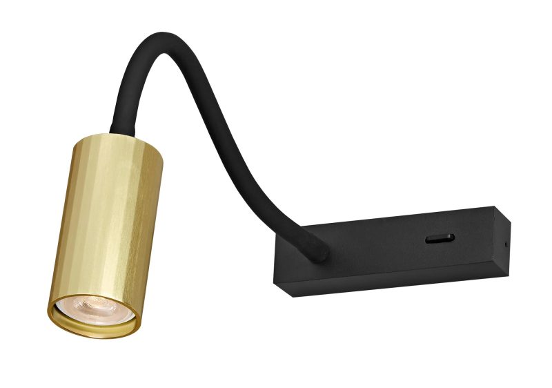 Fantasia Oryx aplique flexible negro-dorado, portalámparas MR11