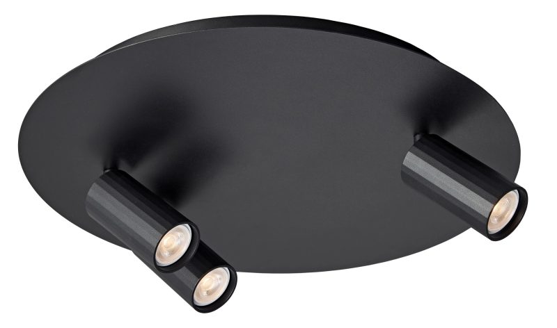Fantasia Oryx plafondspot Ø350 mm zwart, 3 verstelbare spots MR11