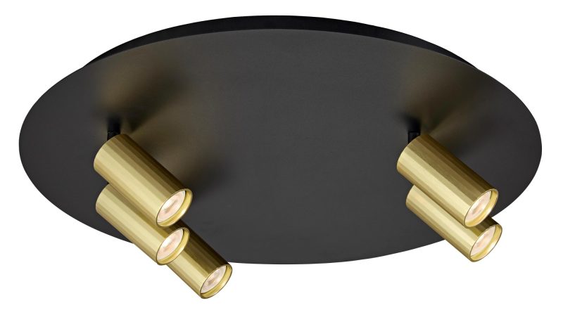 Fantasia Oryx Deckenleuchte Ø450 mm schwarz-gold 5-flammig dimmbar