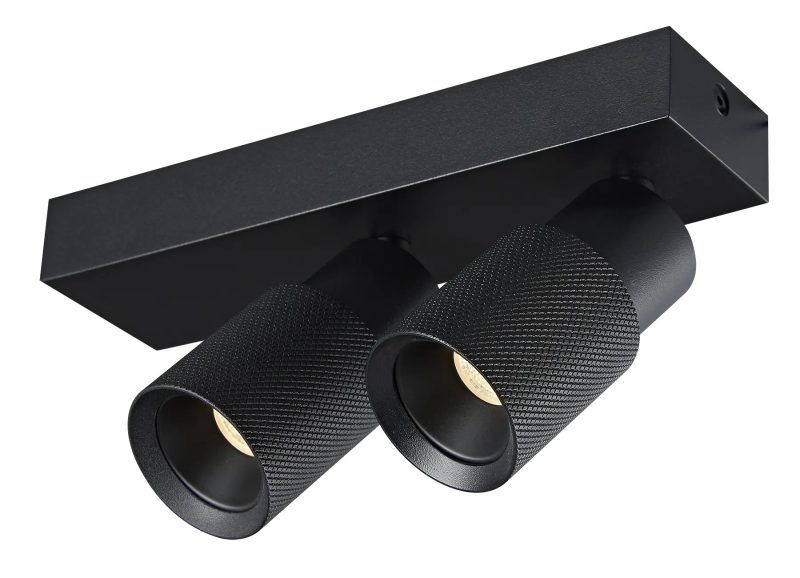 Fantasia Nysal ceiling spotlight 2-light black aluminium tiltable dimmable