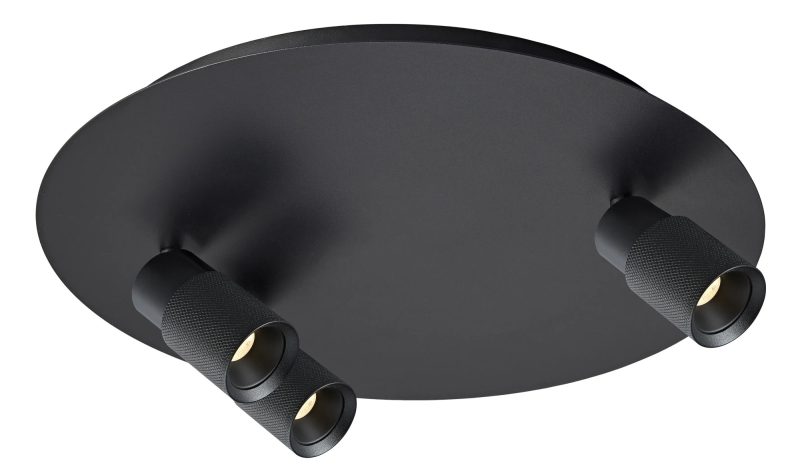 Fantasia Nysal round ceiling spot 3 lights black GU10 tiltable
