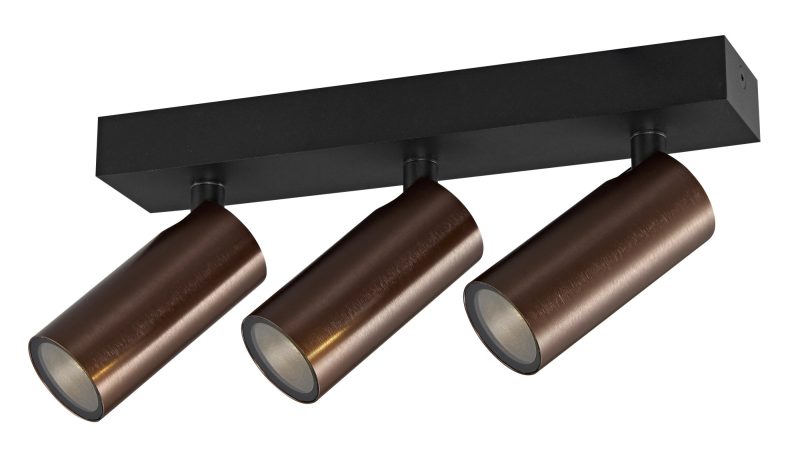Fantasia Xia faretto da soffitto 3 luci, bronzo, orientabile, GU10