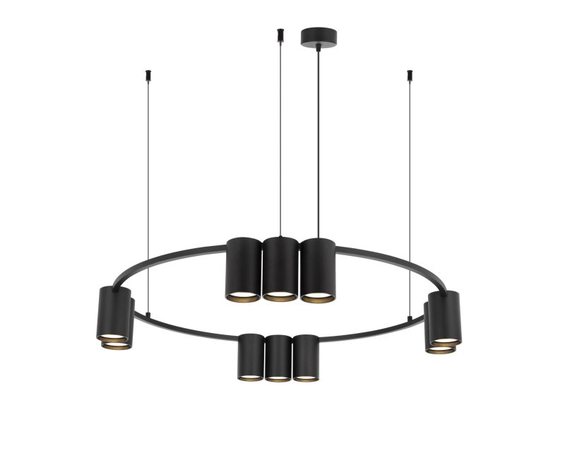 Fantasia ISE pendant light black Ø60 cm, 10x GU10