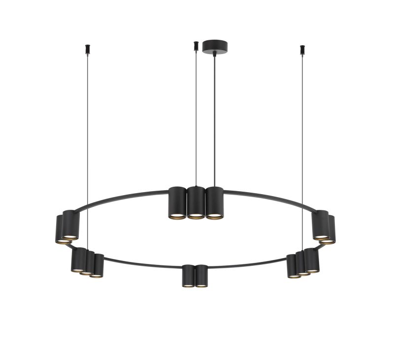Fantasia ISE lampada a sospensione 15x GU10 (escl.) nera Ø100 cm
