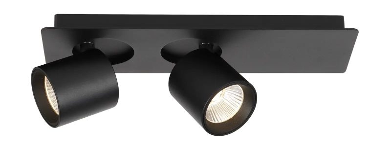 Fantasia Oyo LED ceiling spot 2-light, tiltable, black 7.5W 620lm