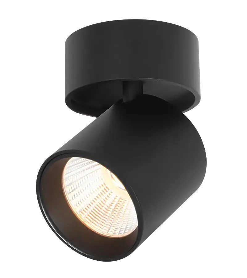 Fantasia Oyo round LED surface spot, black, 2700K warm white
