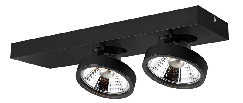Fantasia Aeon plafondspot 2x AR111 12W zwart, dimbaar en richtbaar