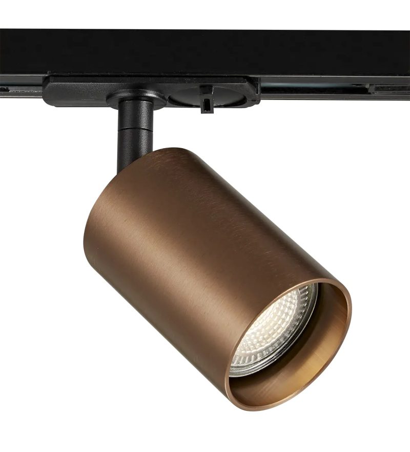 Fantasia Taboo single-phase track spot GU10 black/brushed bronze, excl. bulb