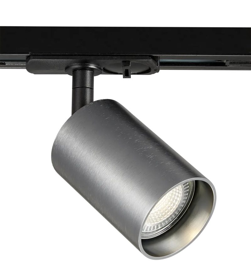 Fantasia Taboo 1-phase track spot GU10 black / brushed steel