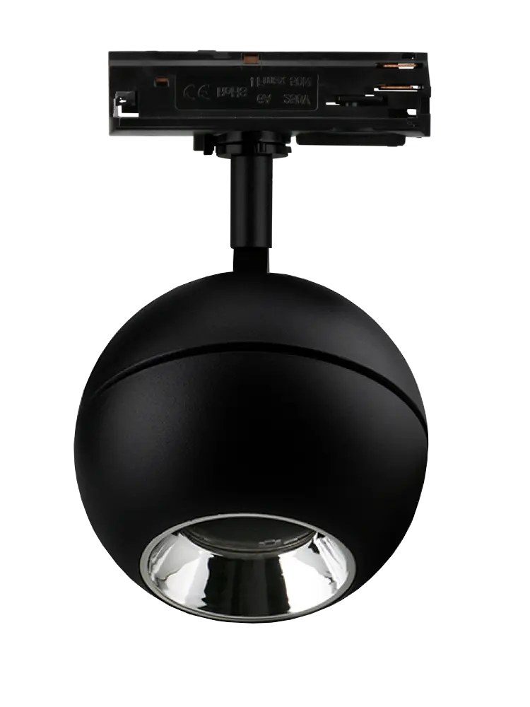 Fantasia Orbit LED trackspot 6W/9W, 2700K dimbaar, zwart aluminium
