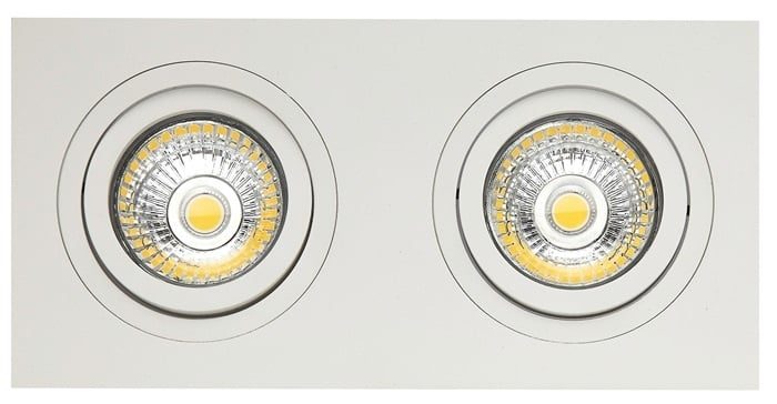 Fantasia double recessed spotlight white, cut-out 80x175mm