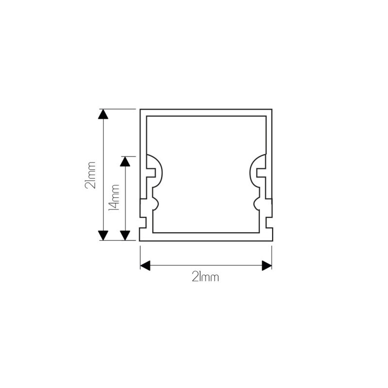 Fantasia Styxx LED profile surface-mount 21 mm aluminium matte