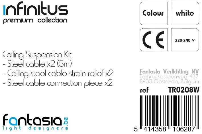 Fantasia Infinitus kit de suspension pour suspensions, blanc, câble 5m
