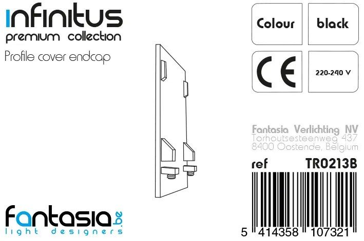 Fantasia Infinitus tappo terminale nero per profilo LED alluminio