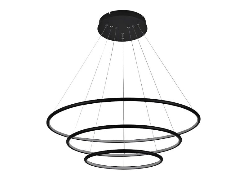 Fantasia Annu LED hanglamp 3 ringen zwart aluminium dimbaar 84W 3000K