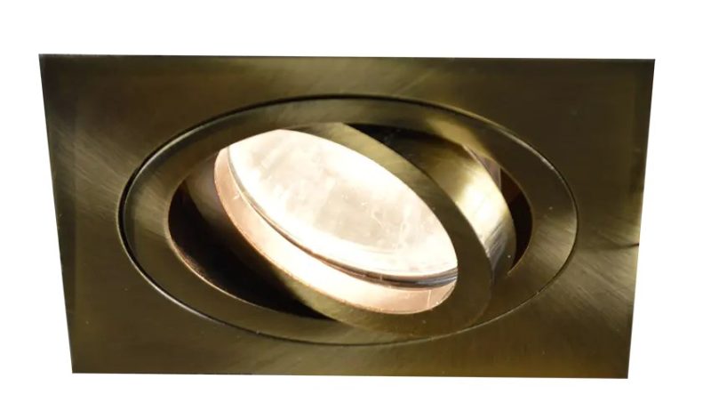 Fantasia Linux spot LED carré bronze avec GU10 LED 5W incluse