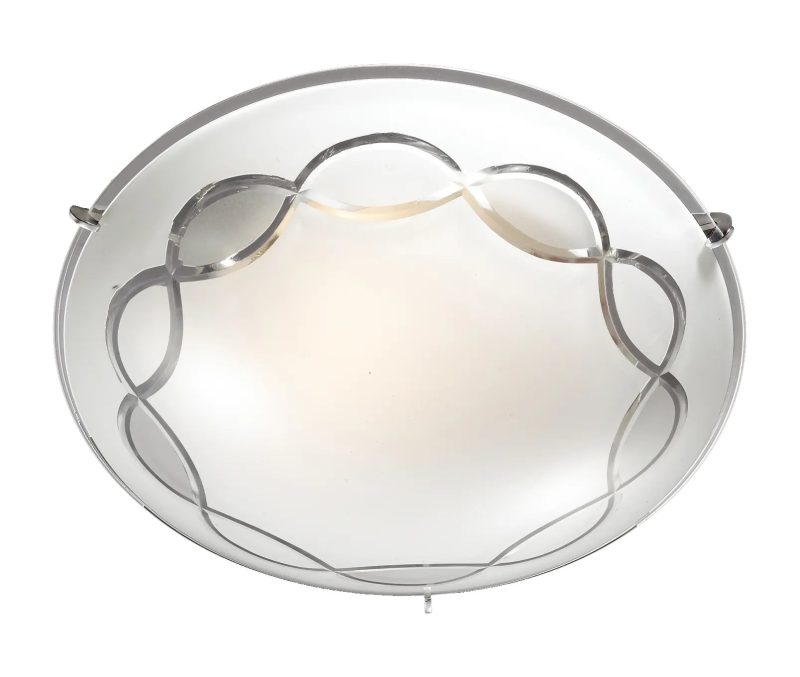 Fantasia SIRI ceiling lamp E27 2x60W Chroom + Wit glas