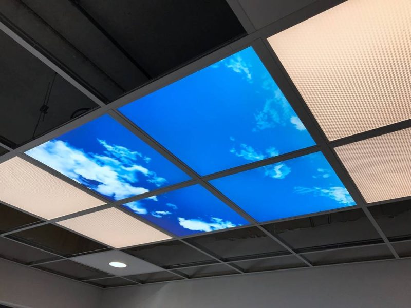 Techo nube panel LED 60x60cm con estampado de nubes, IP65